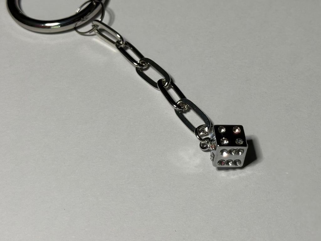 Rhinestone Dice Keychain