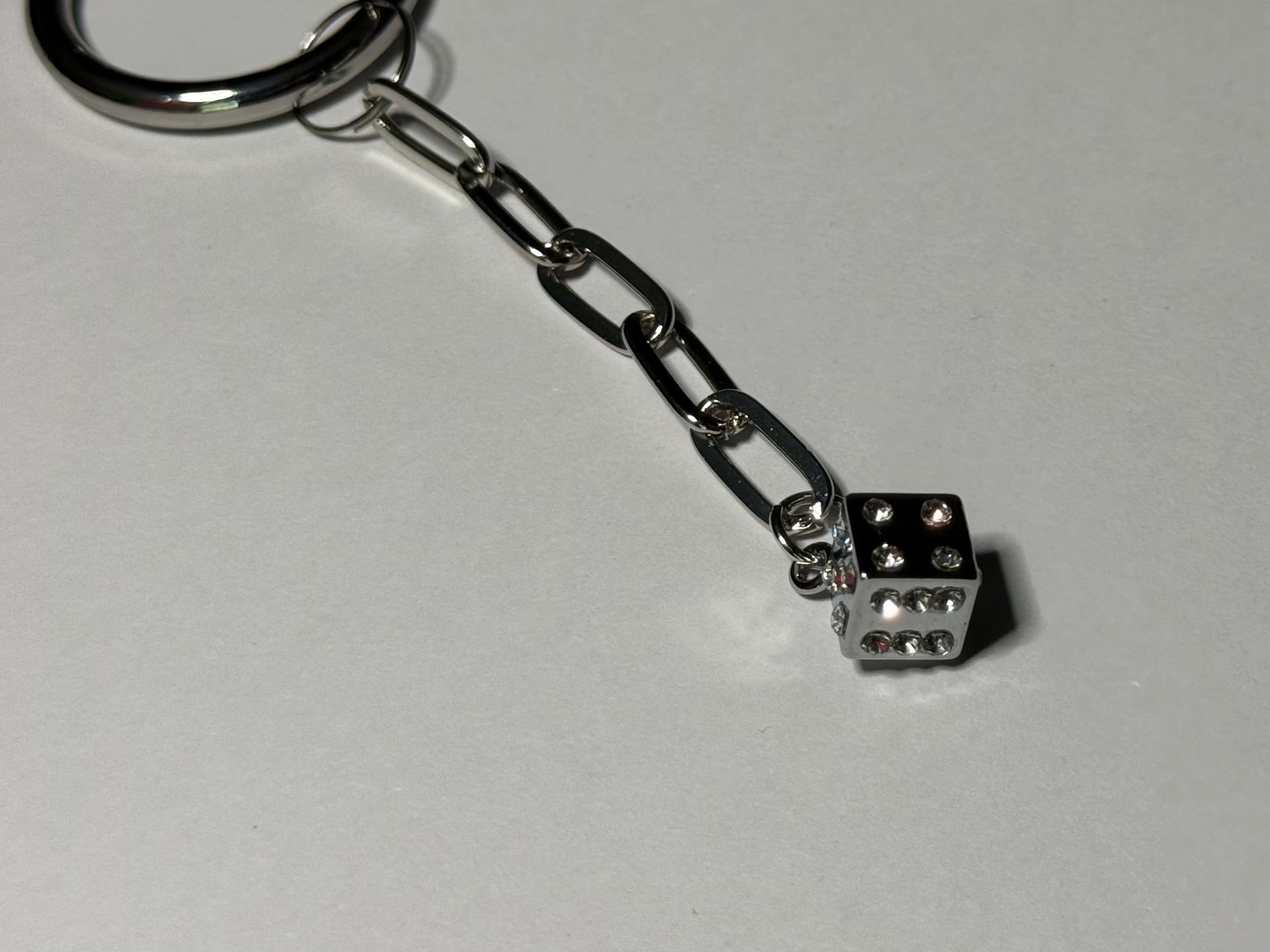 Rhinestone Dice Keychain