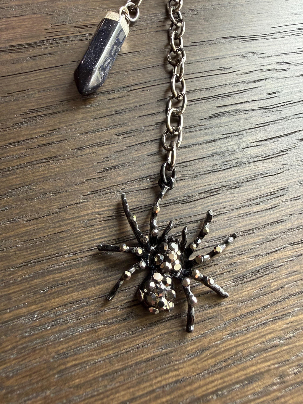Black Rhinestone Spider w/ Crystal, Bag Charm or Keychain … Perfect for your traveling bag!