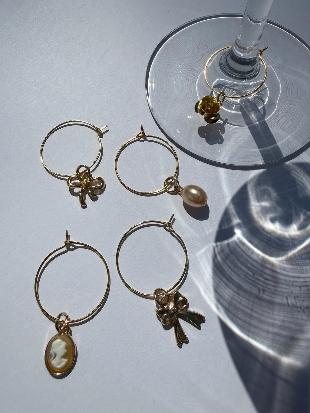 Gold Wine Glass Charms (Set of 5)
