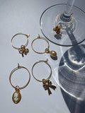 Gold Wine Glass Charms (Set of 5)