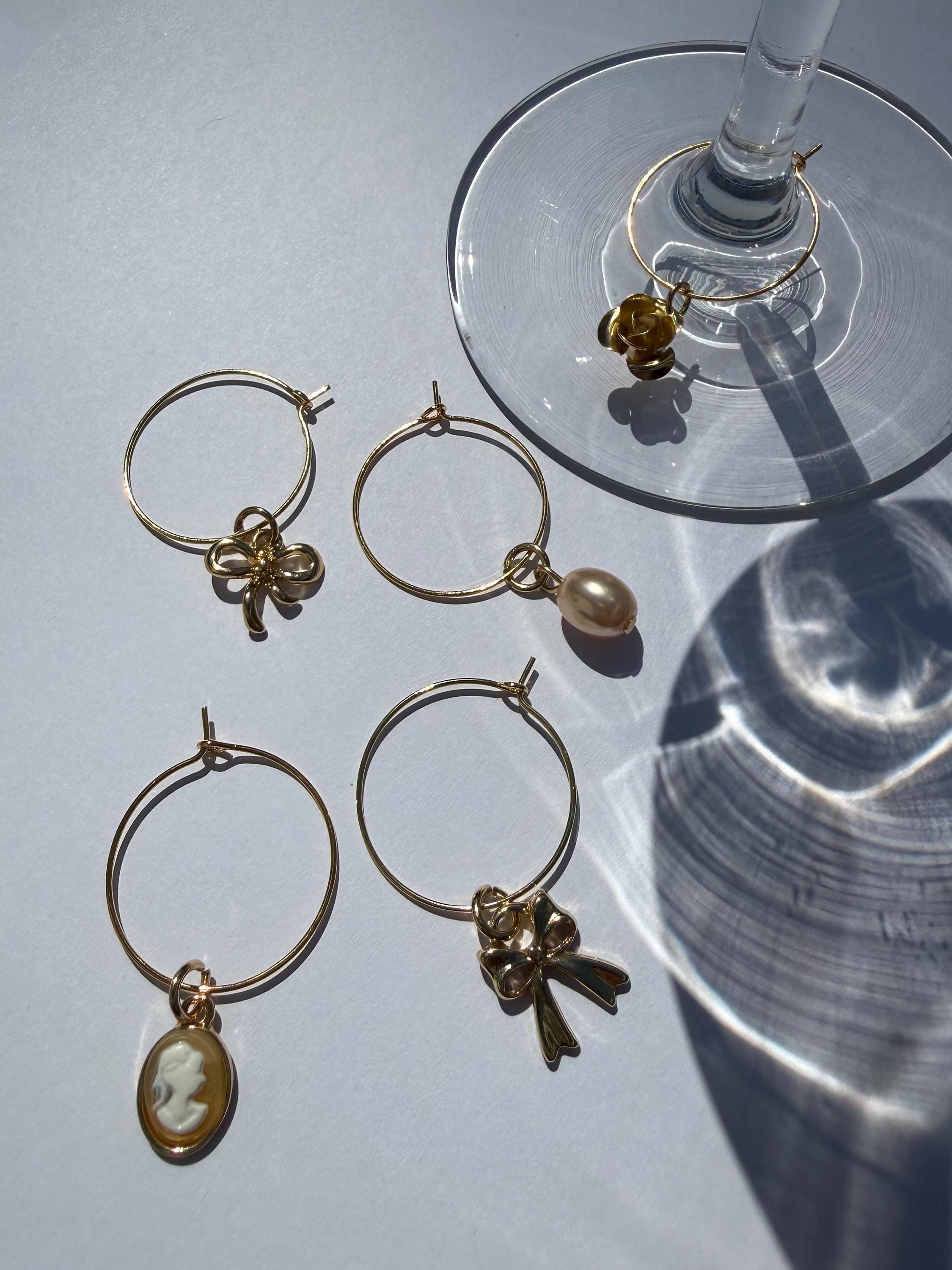 Gold Wine Glass Charms (Set of 5)