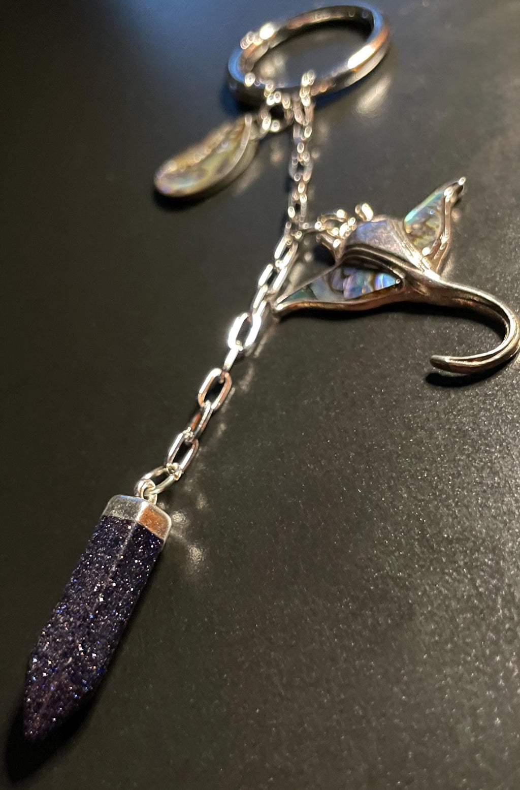 Manta Ray & Crystal Charm - Key Chain/ Bag Charm