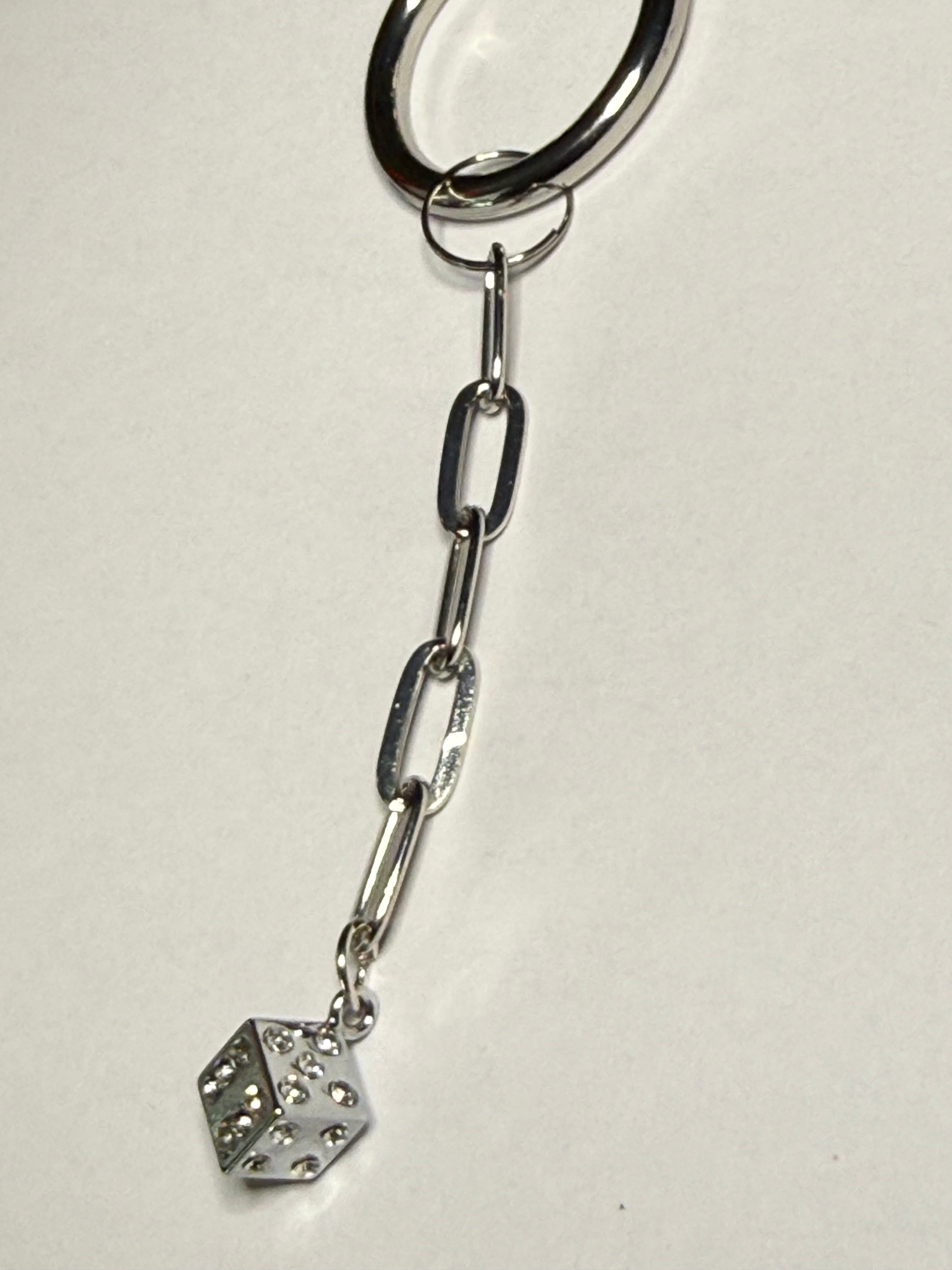Rhinestone Dice Keychain