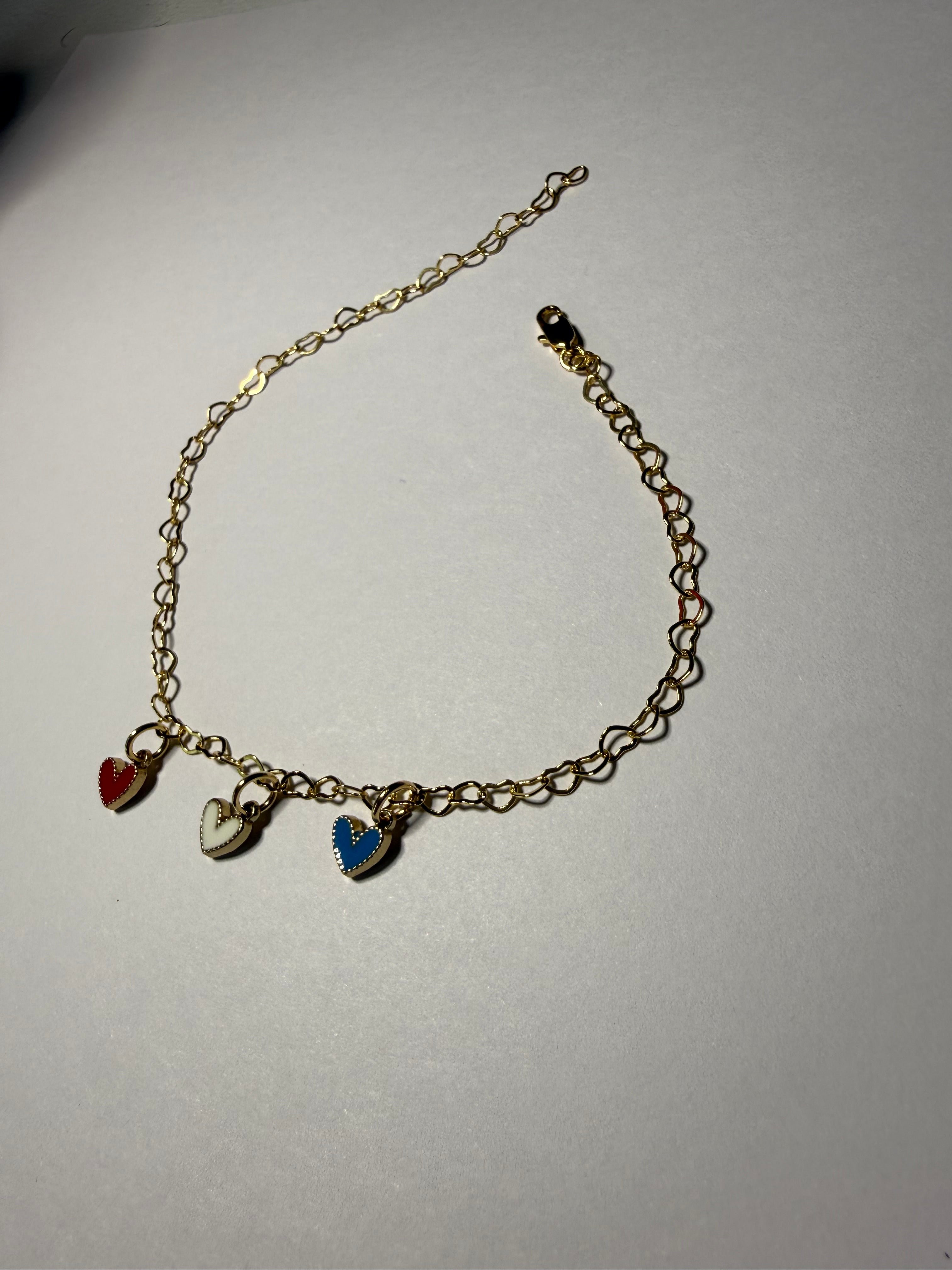 Red, White & Blue Anklet (matching keychain available)
