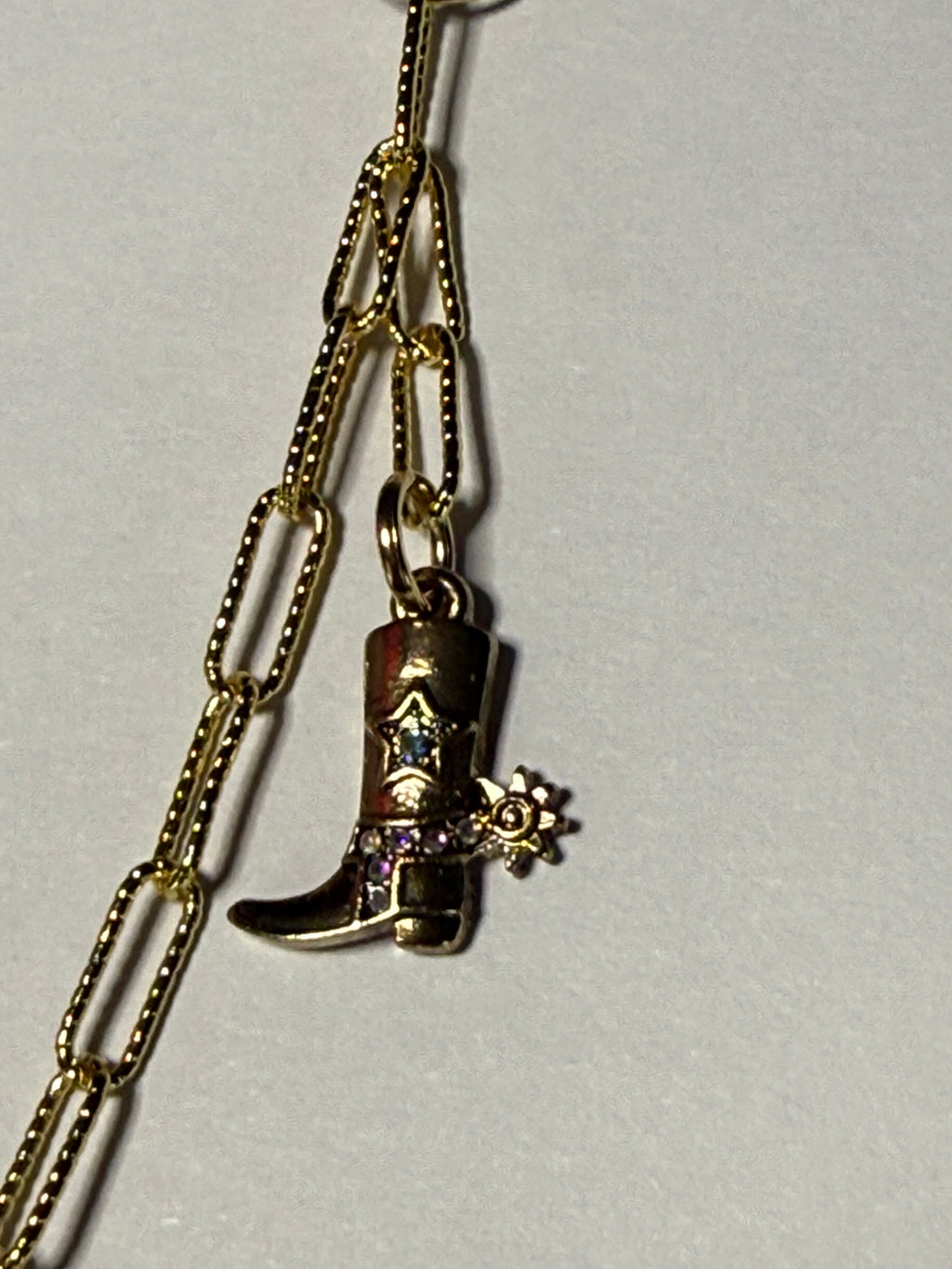 Cowboy Boot with Spur & Horseshoe Keychain