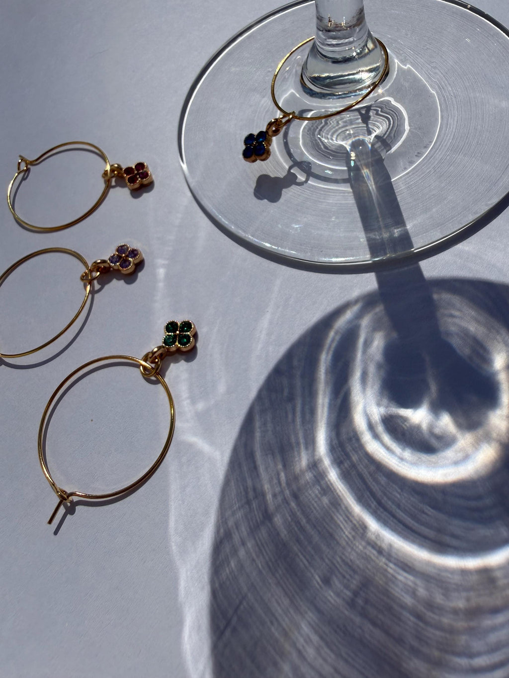 Flower Wine Glass Charms (Set of 4)