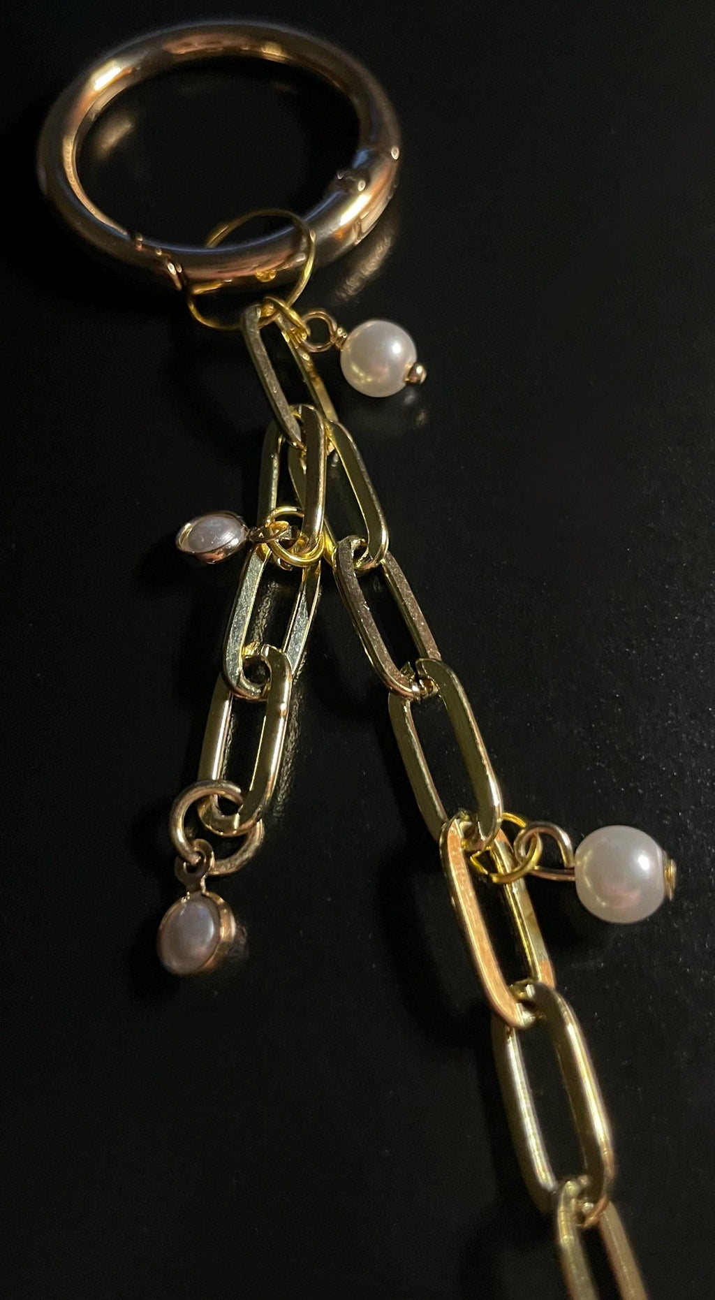Starfish & Pearls - Authentic Scallop Shell, Bag Charm or Key Chain