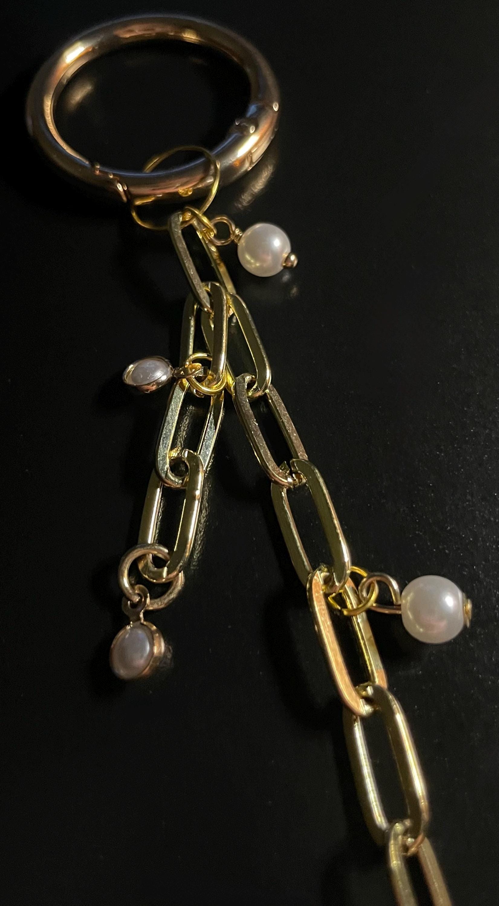 Starfish & Pearls - Authentic Scallop Shell, Bag Charm or Key Chain