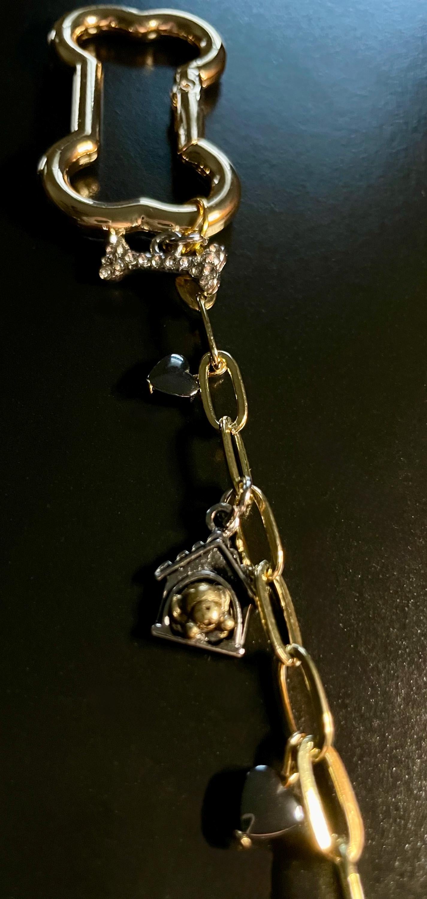 Best Friend Paw Print, Key Chain with Crystal Dog Bone