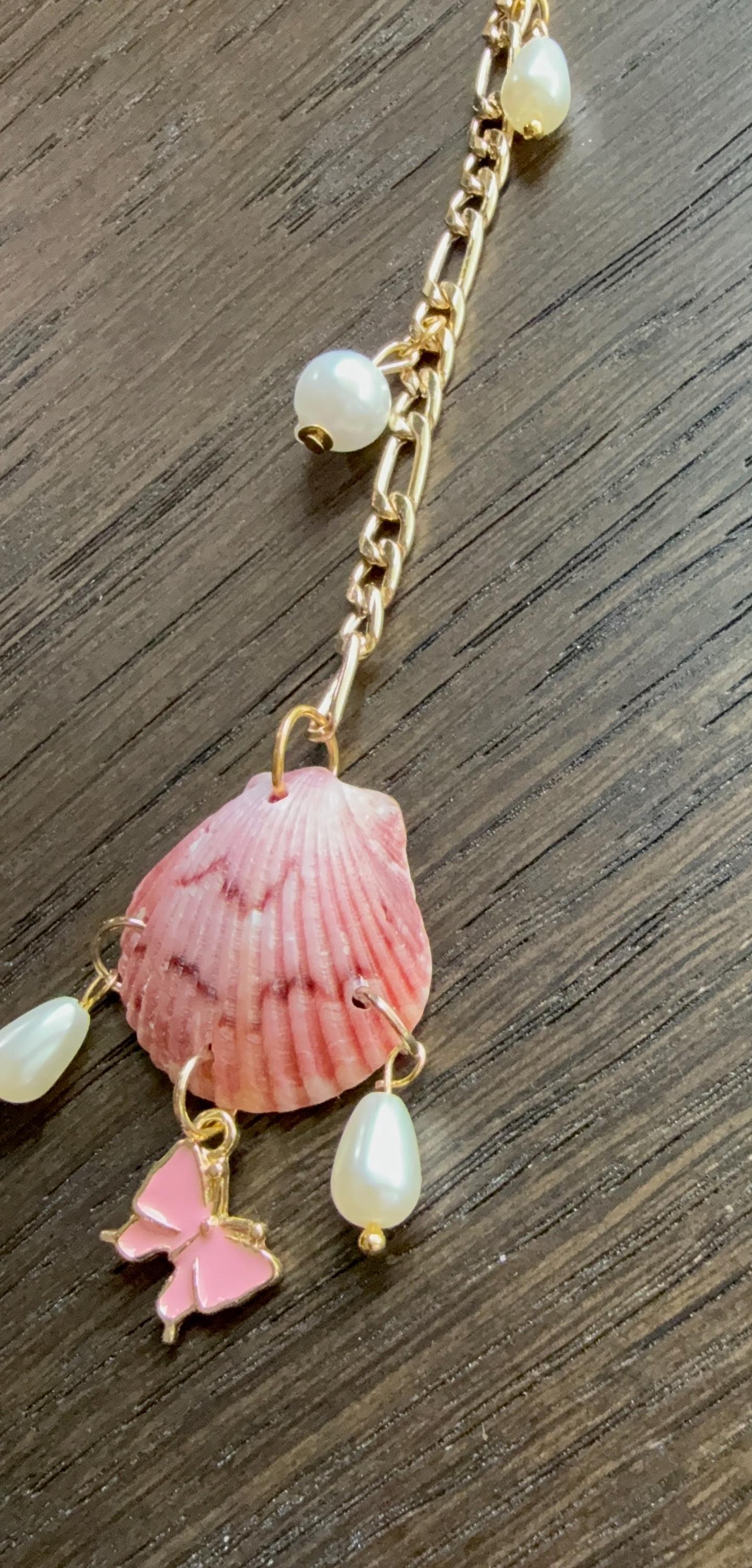 Authentic Scallop Shell,  Bag Charm or Keychain – Pink Bow & Pearl Accessories