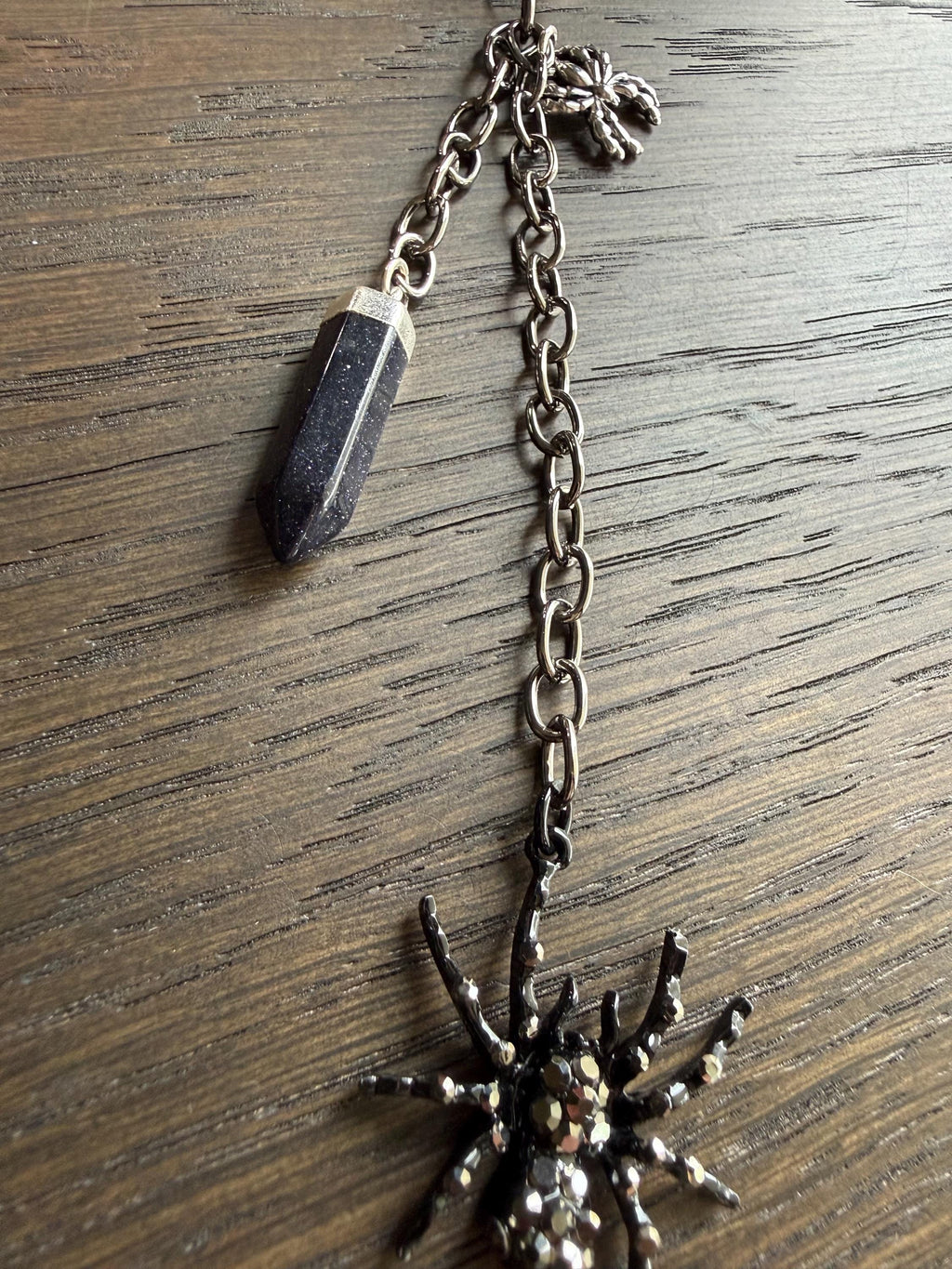 Black Rhinestone Spider w/ Crystal, Bag Charm or Keychain … Perfect for your traveling bag!