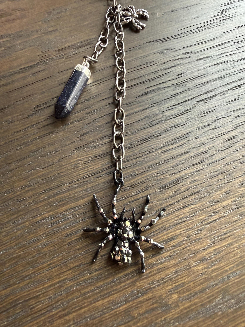 Black Rhinestone Spider w/ Crystal, Bag Charm or Keychain … Perfect for your traveling bag!