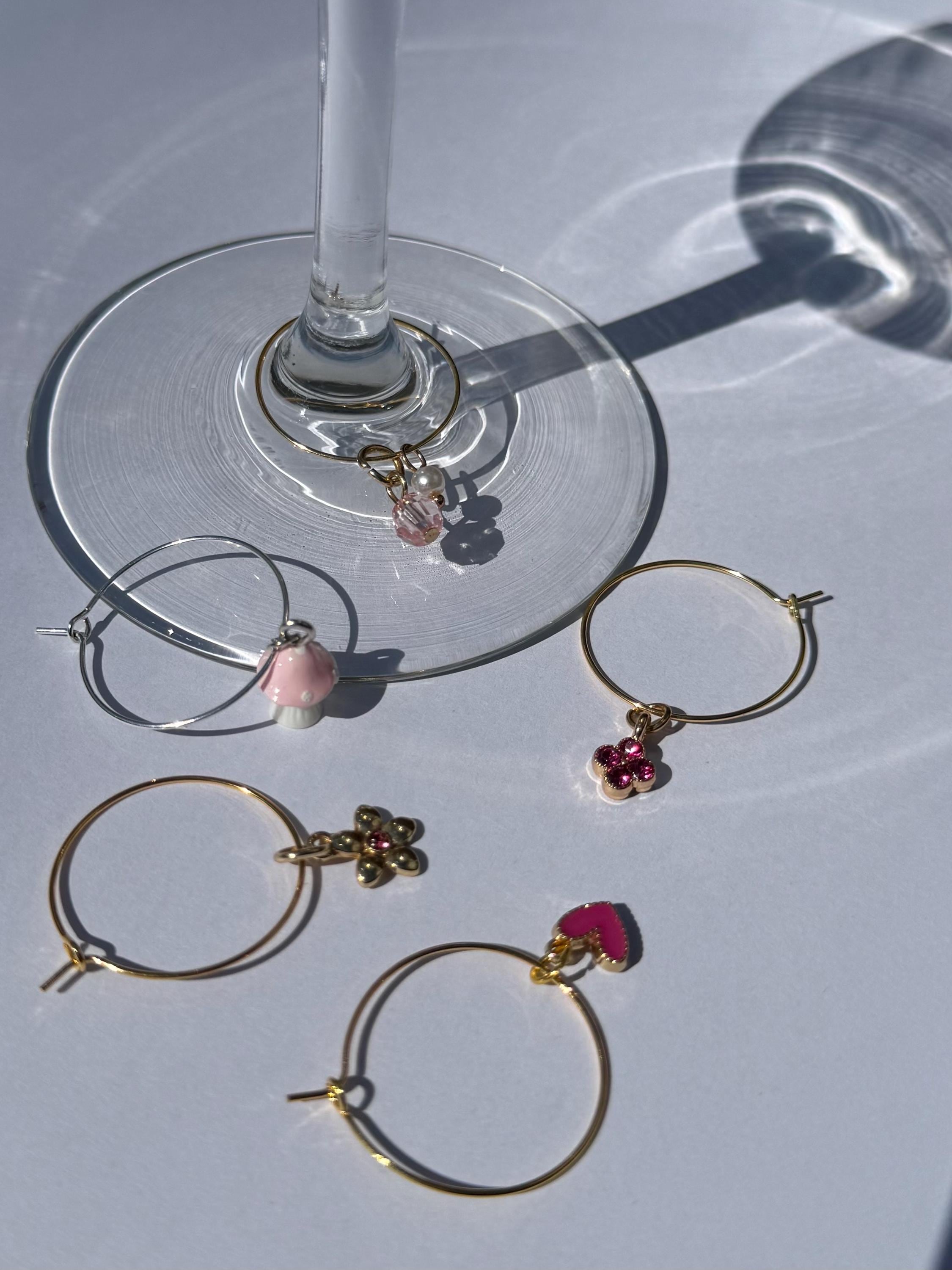 Pink Lover Wine Glass Charms (Set of 5)