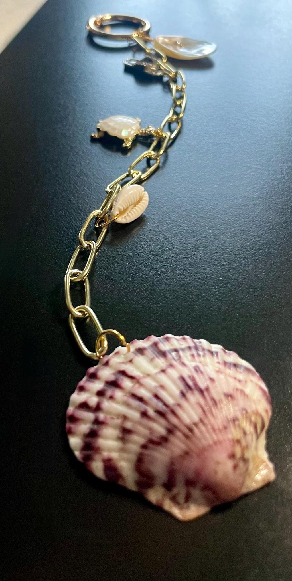 Scallop Shell Charm for Car or Bag - Turtle & Flip Flop Charms