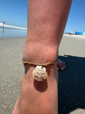 Anklet/Bracelet ~ Brown Shell, Brown Cord