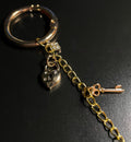 Lock and Key - Authentic Scallop Shell, Bag Charm or Key Chain