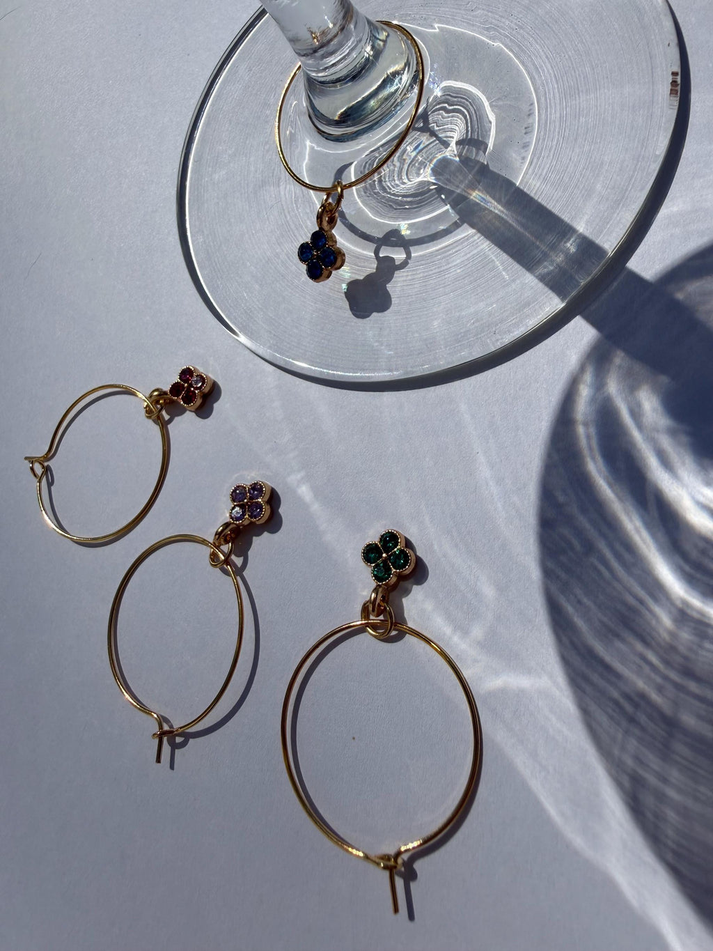 Flower Wine Glass Charms (Set of 4)