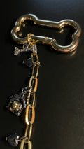 Best Friend Paw Print, Key Chain with Crystal Dog Bone