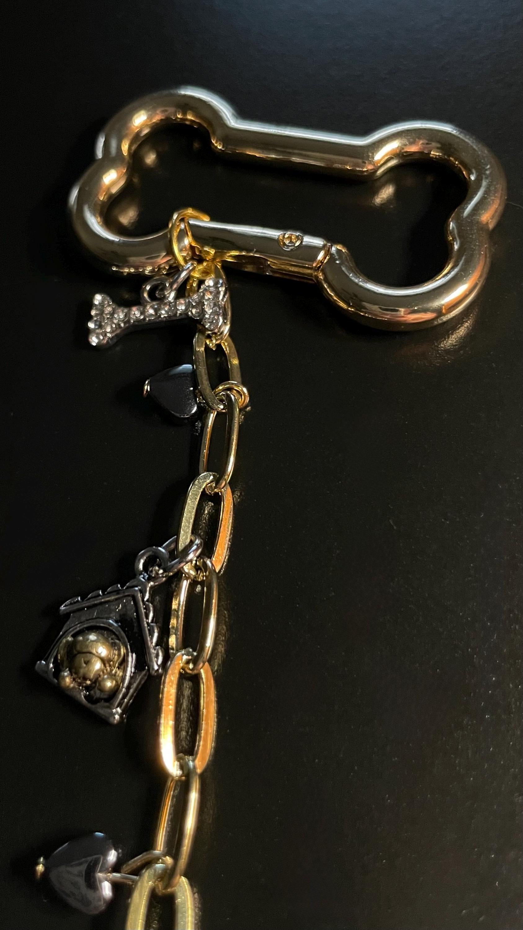 Best Friend Paw Print, Key Chain with Crystal Dog Bone