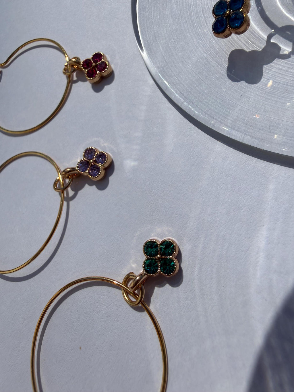 Flower Wine Glass Charms (Set of 4)