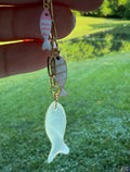 Pink & Gold Striped ~ Fishing Gear Charm
