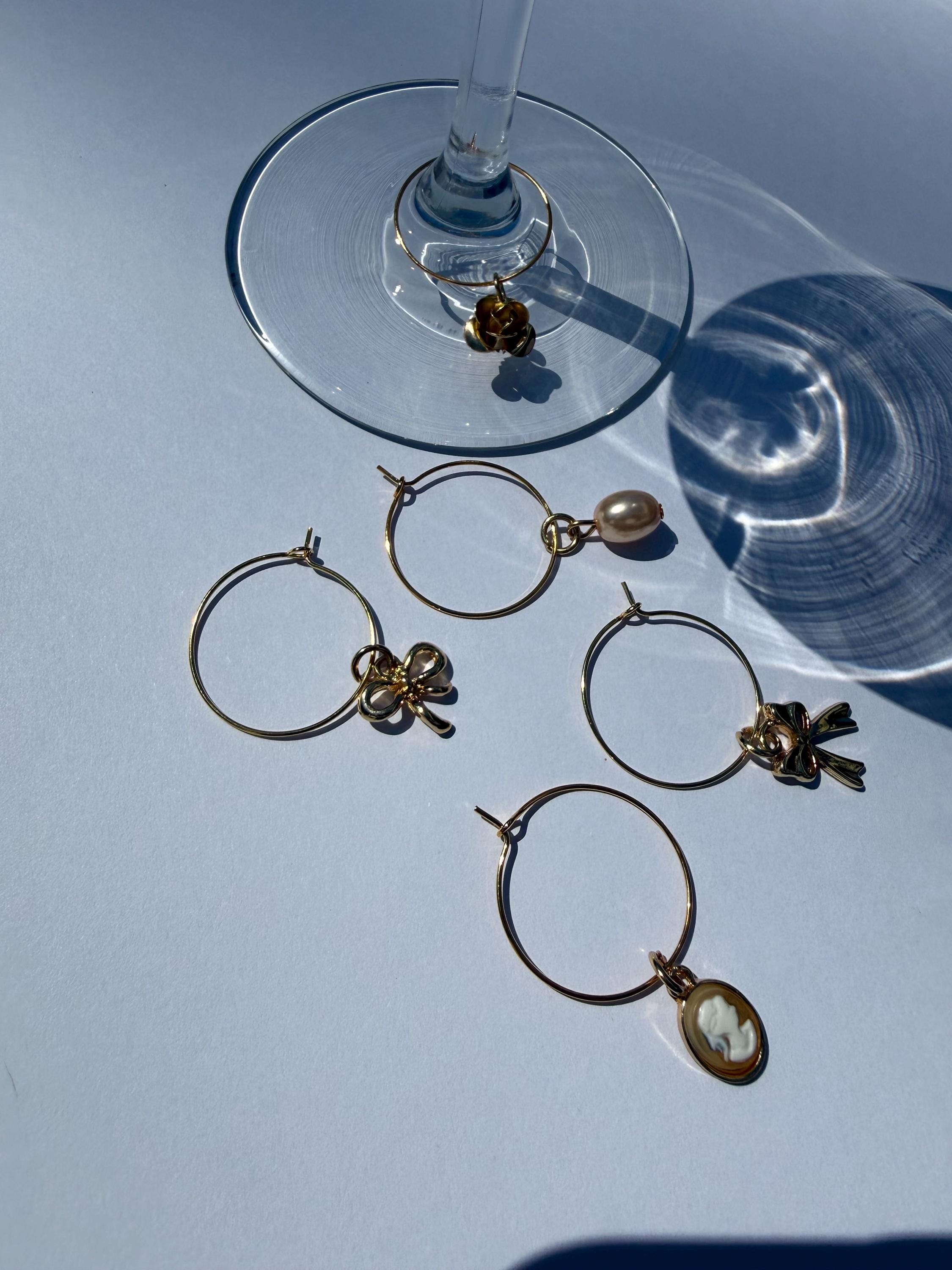 Gold Wine Glass Charms (Set of 5)
