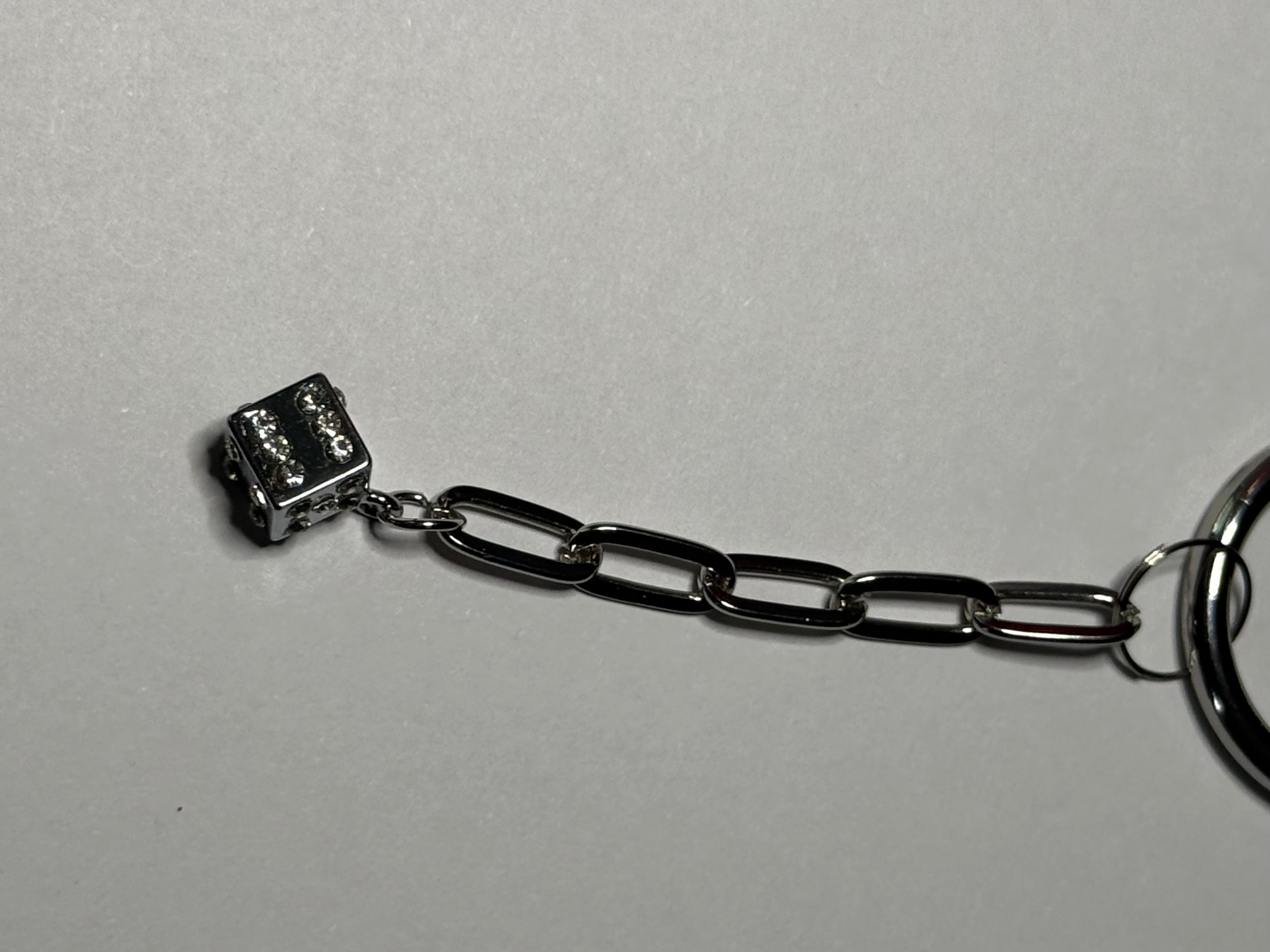 Rhinestone Dice Keychain