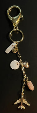 Airplane & Crystal, Bag Charm or Key Chain… Perfect for your traveling bag!