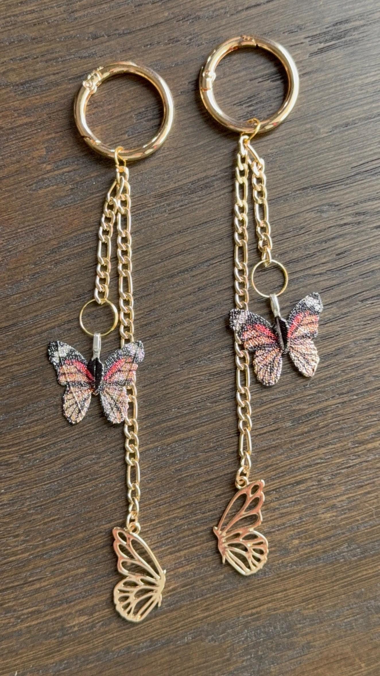 Best Friends, Matching -Butterfly Keychain or Bag Charm (set of 2)
