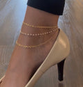 Triple Strand ~ Draping Anklet