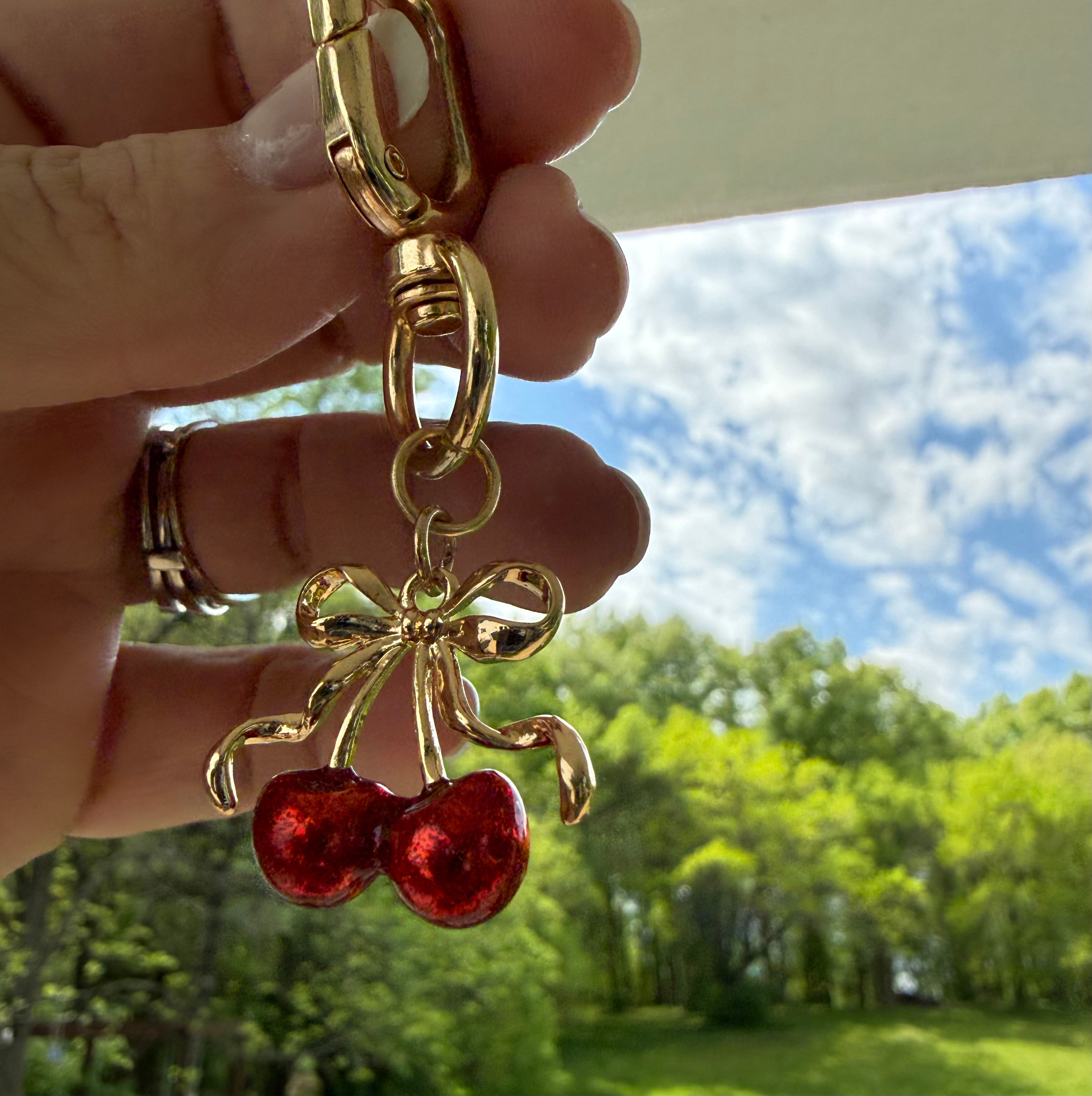 Cherry Keychain or Bag Charm