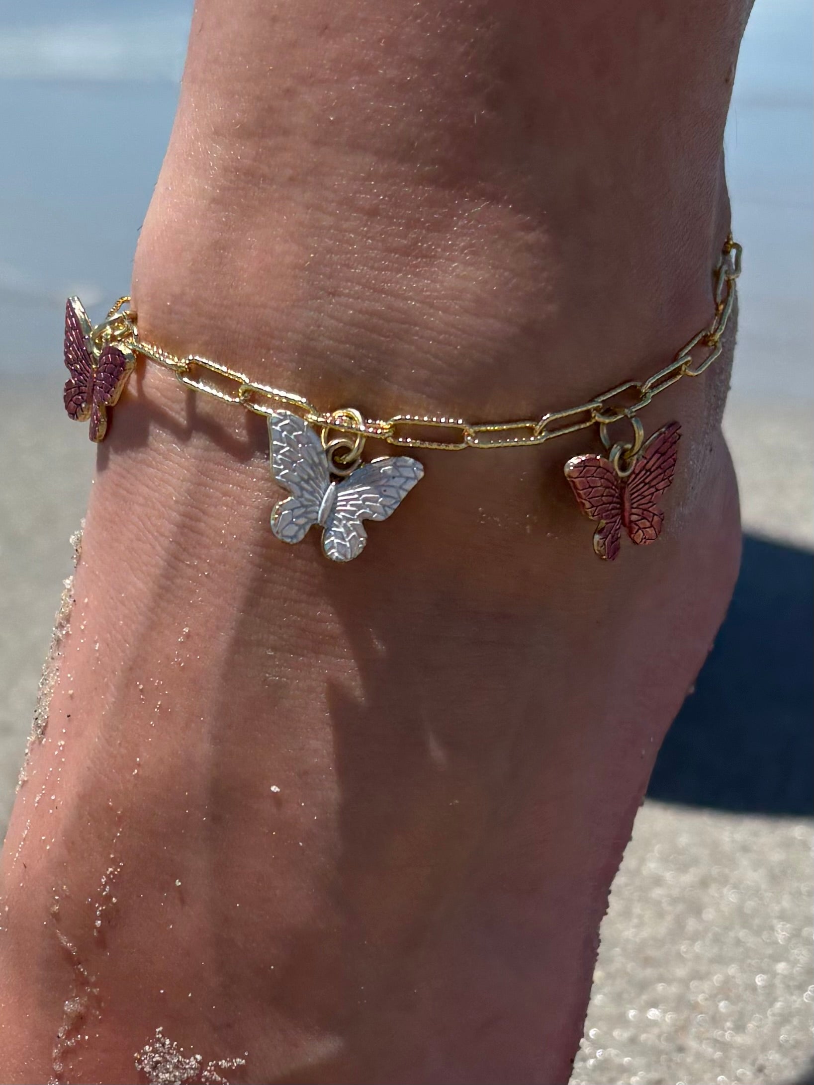 Anklet with Butterfly Charm