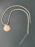 Pink Shell, White Cord Necklace