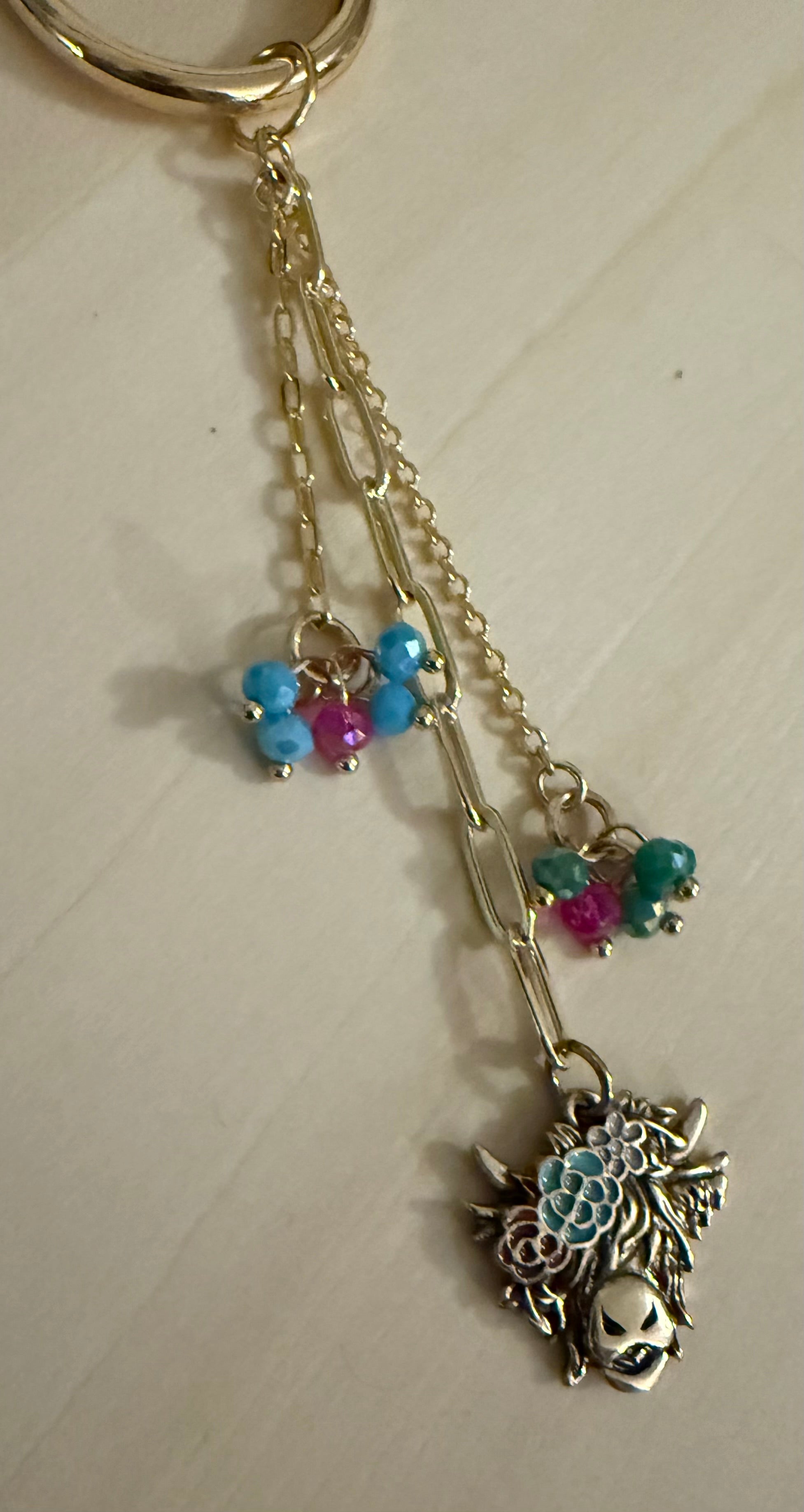 Highland Cow w Flower Crown Bag Charm