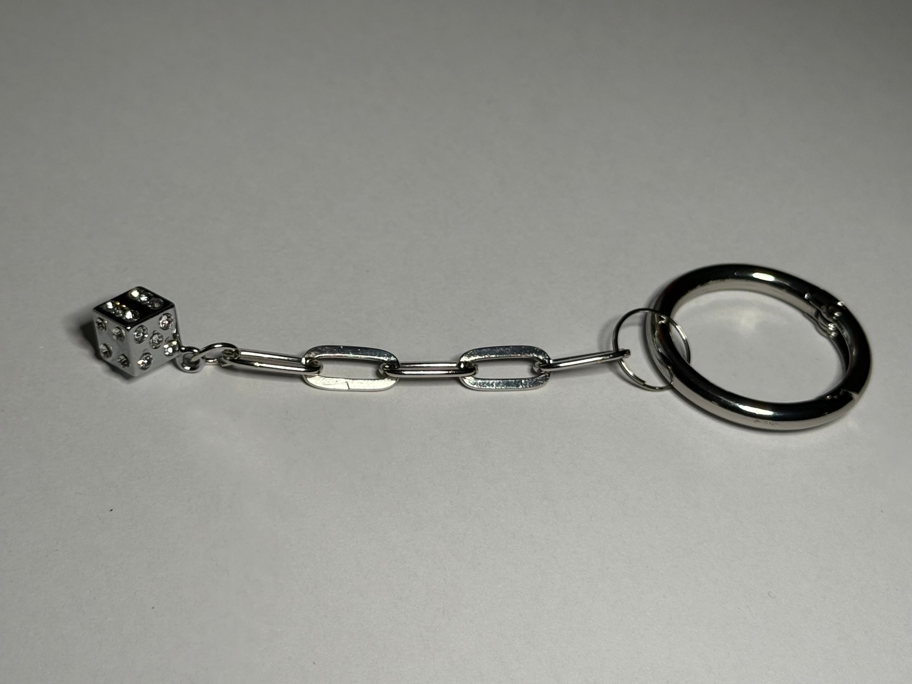 Rhinestone Dice Keychain