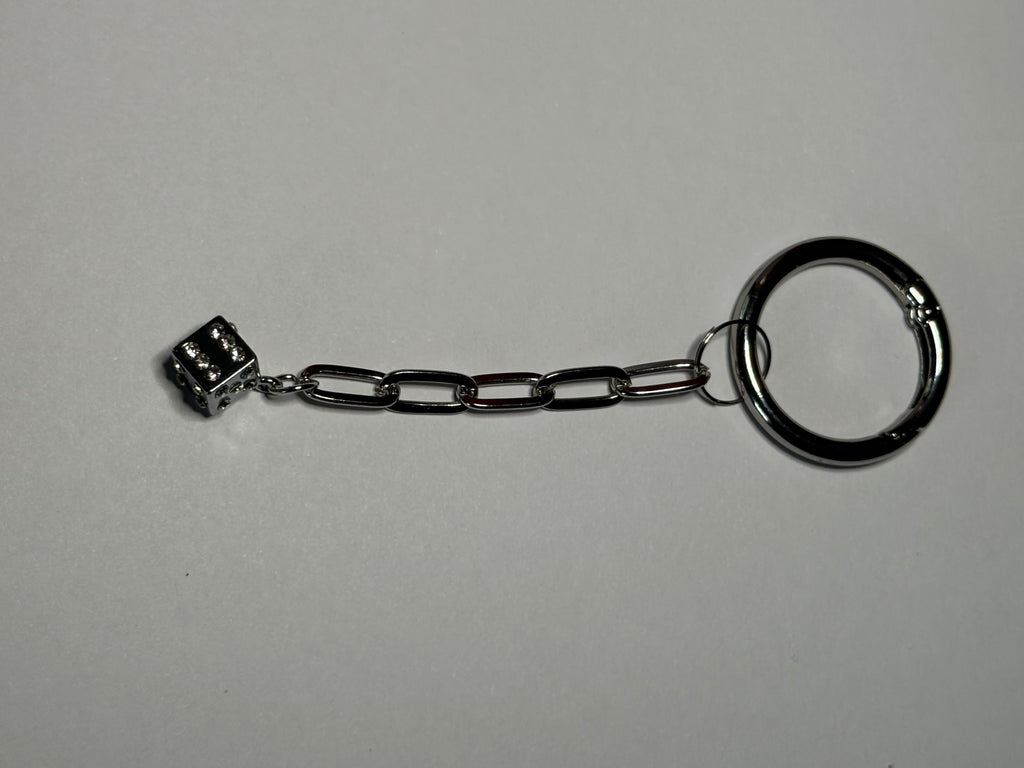 Rhinestone Dice Keychain