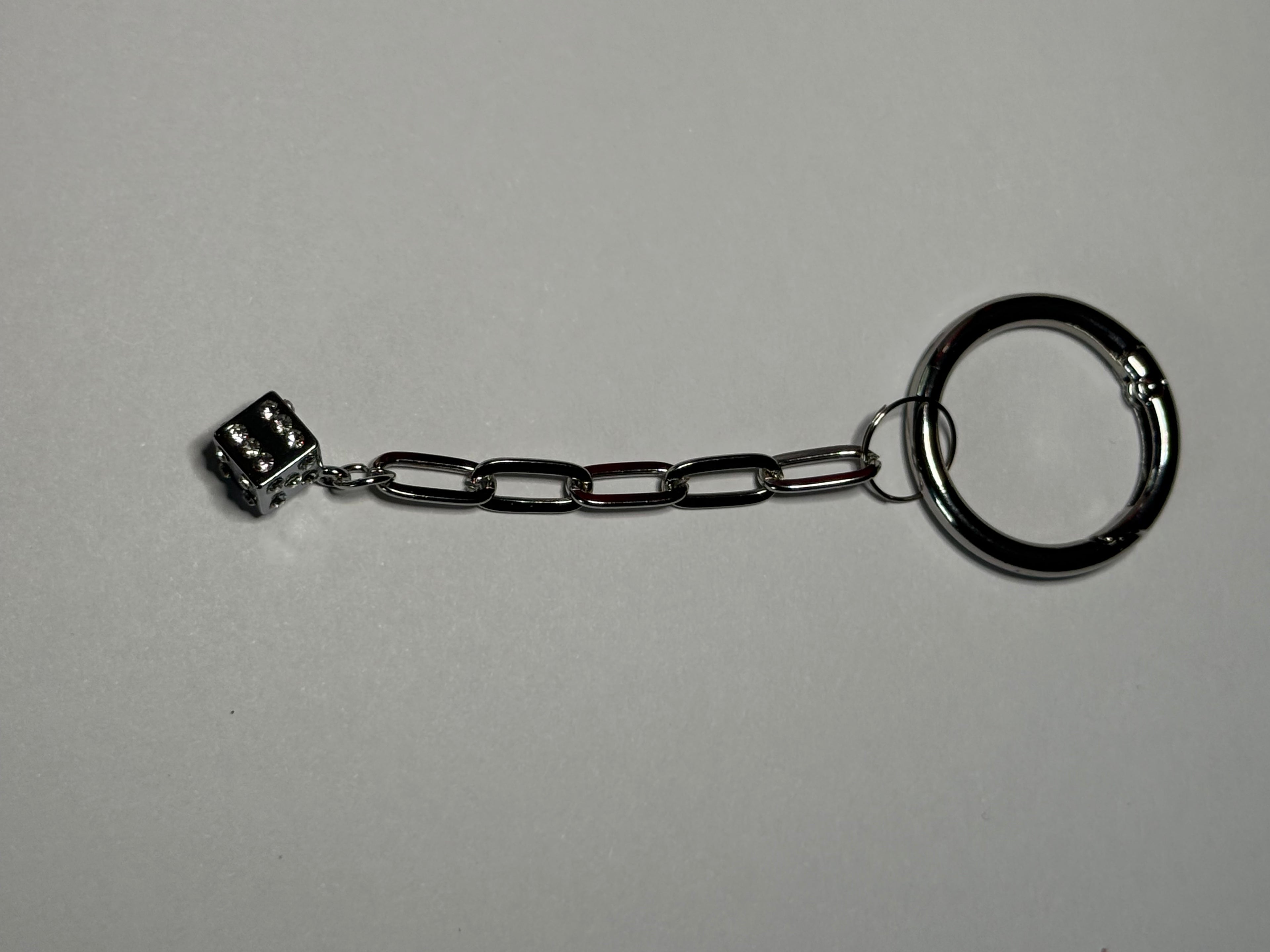 Rhinestone Dice Keychain
