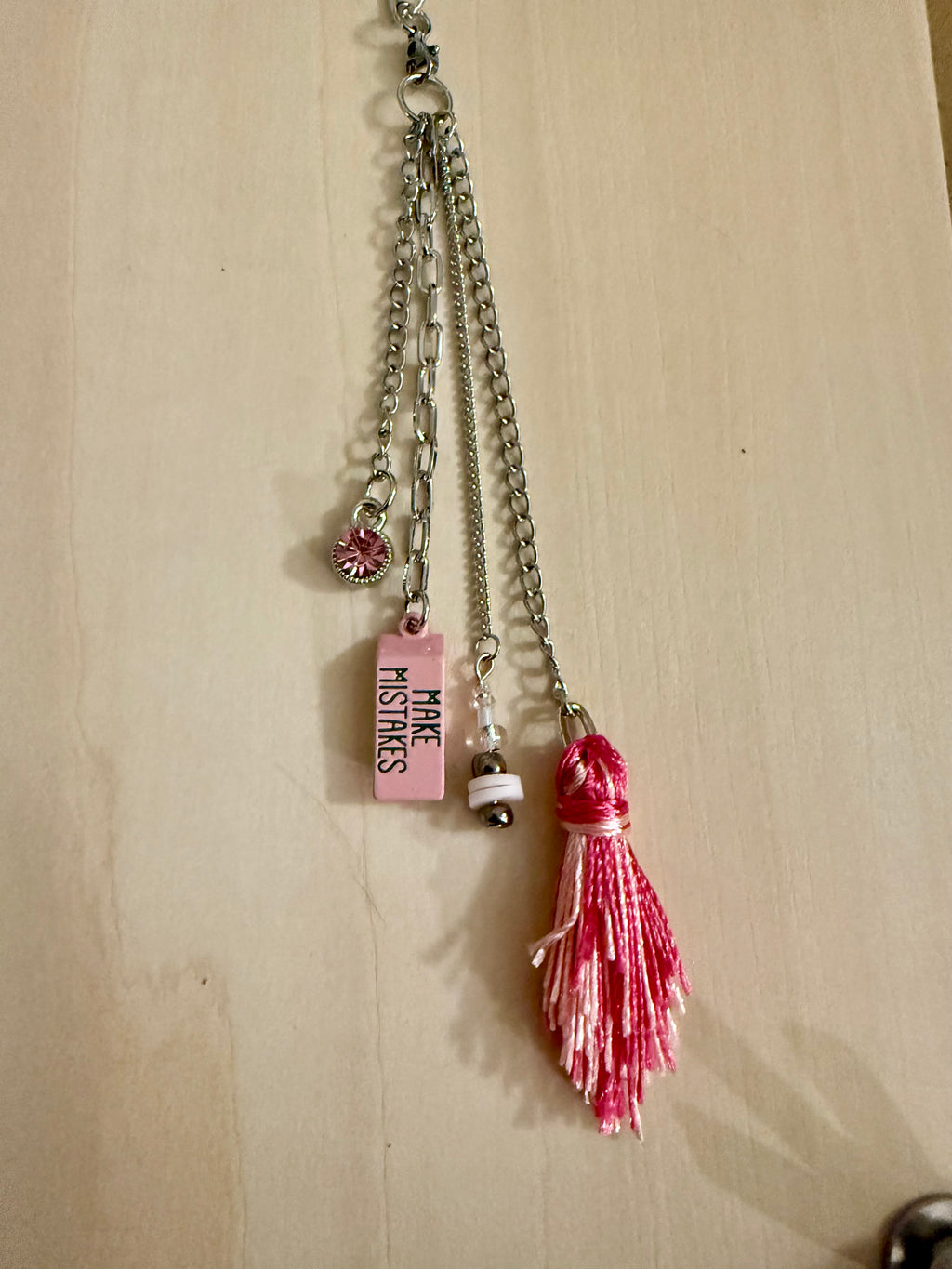 Make Mistakes Key Chain or Bag Charm