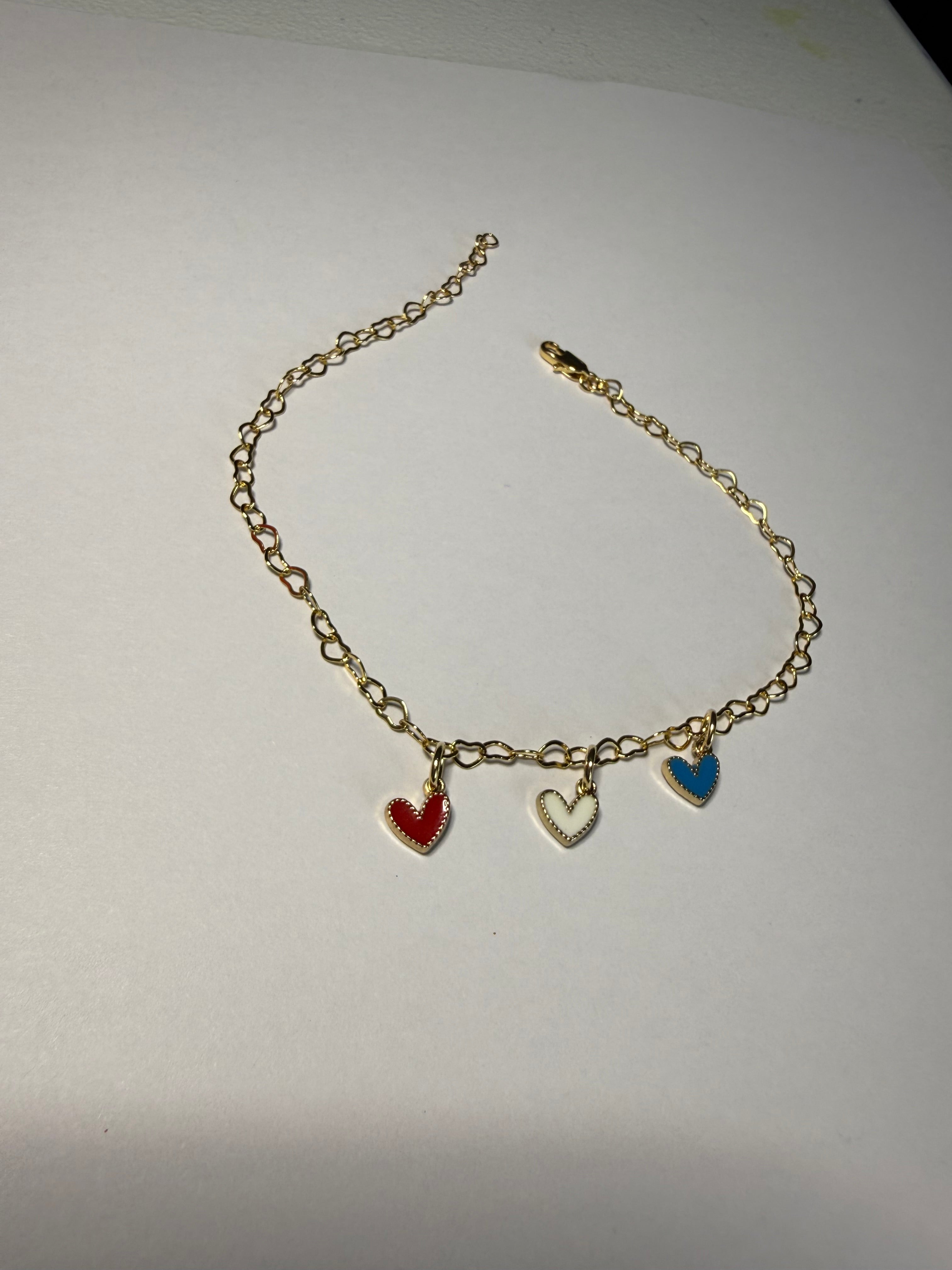 Red, White & Blue Anklet (matching keychain available)