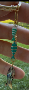 Turquoise & Gold ~ Fishing Gear Charm