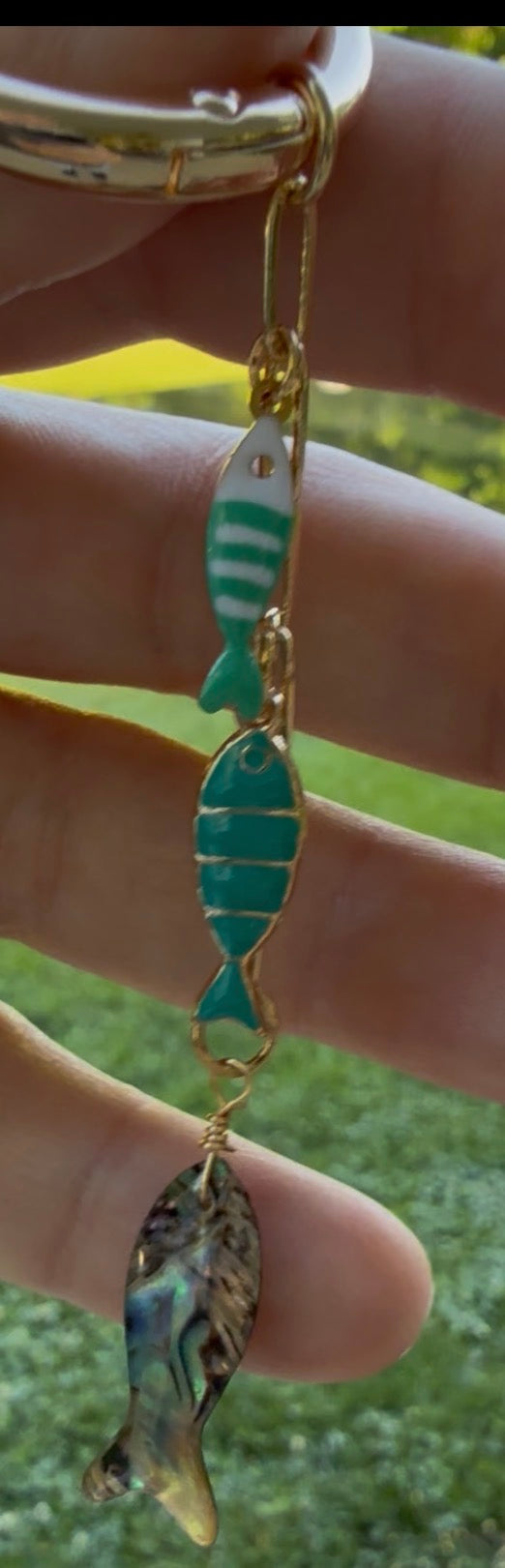 Turquoise & Gold ~ Fishing Gear Charm