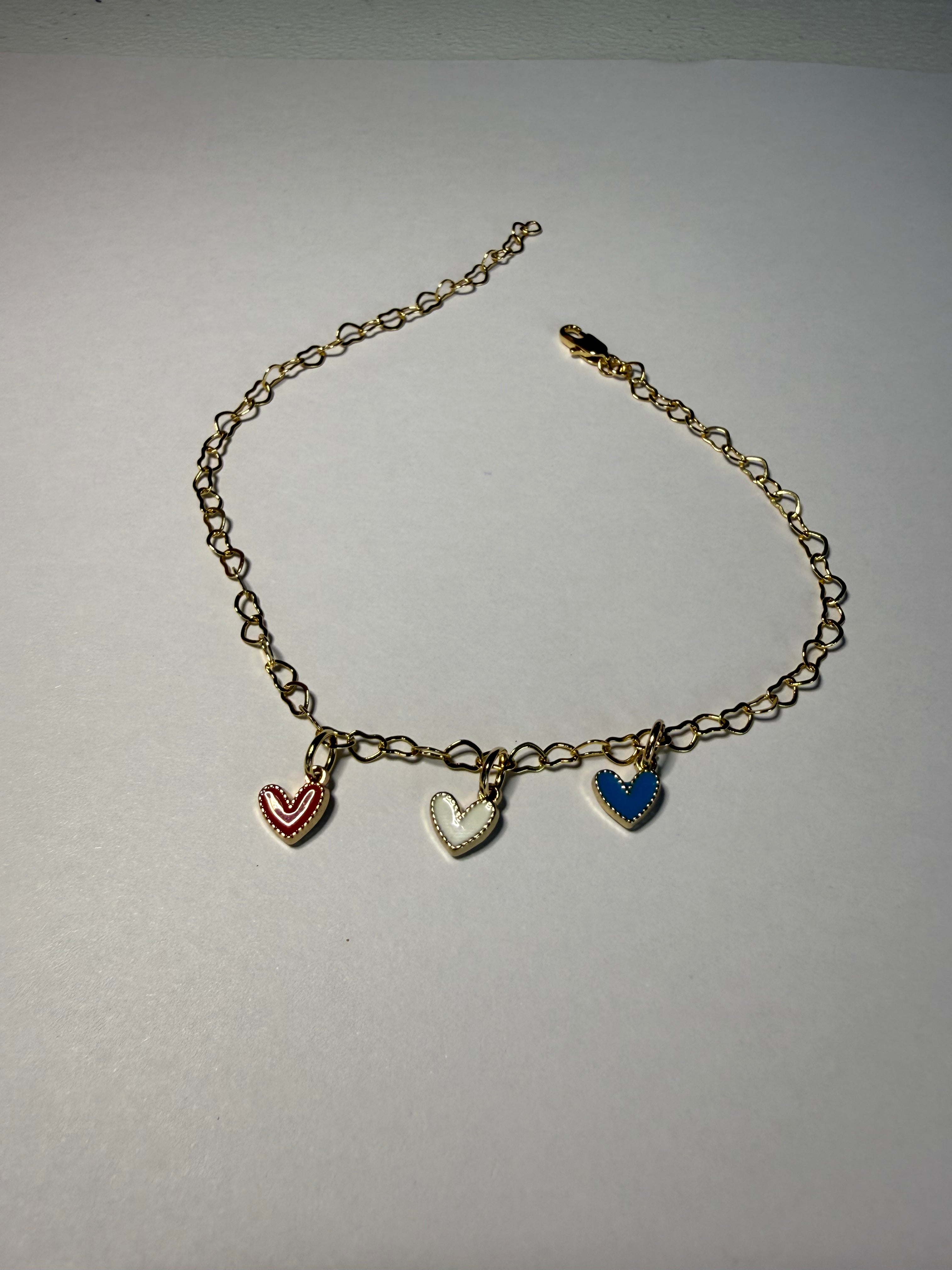 Red, White & Blue Anklet (matching keychain available)