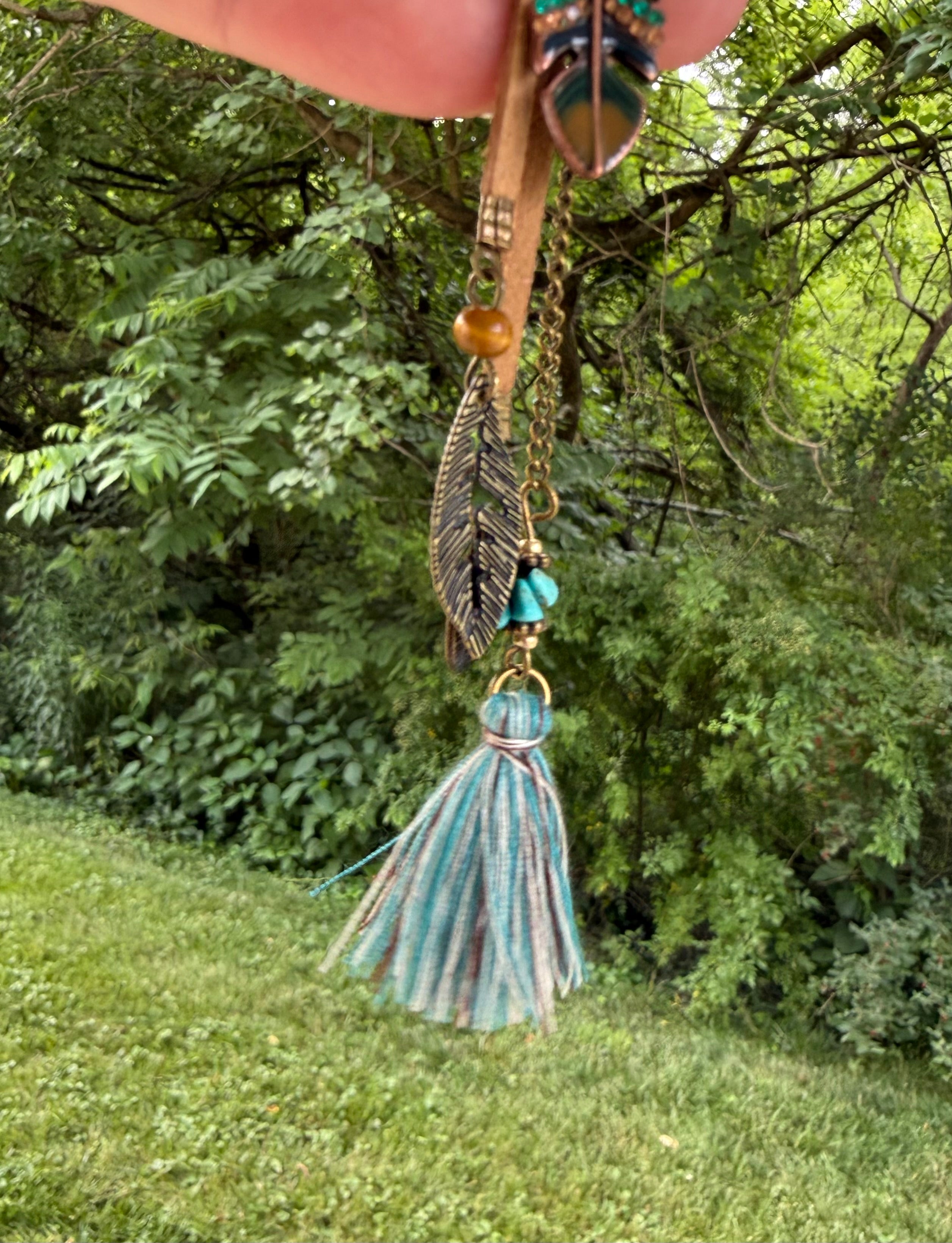 Feather, Tassel Bag Charm