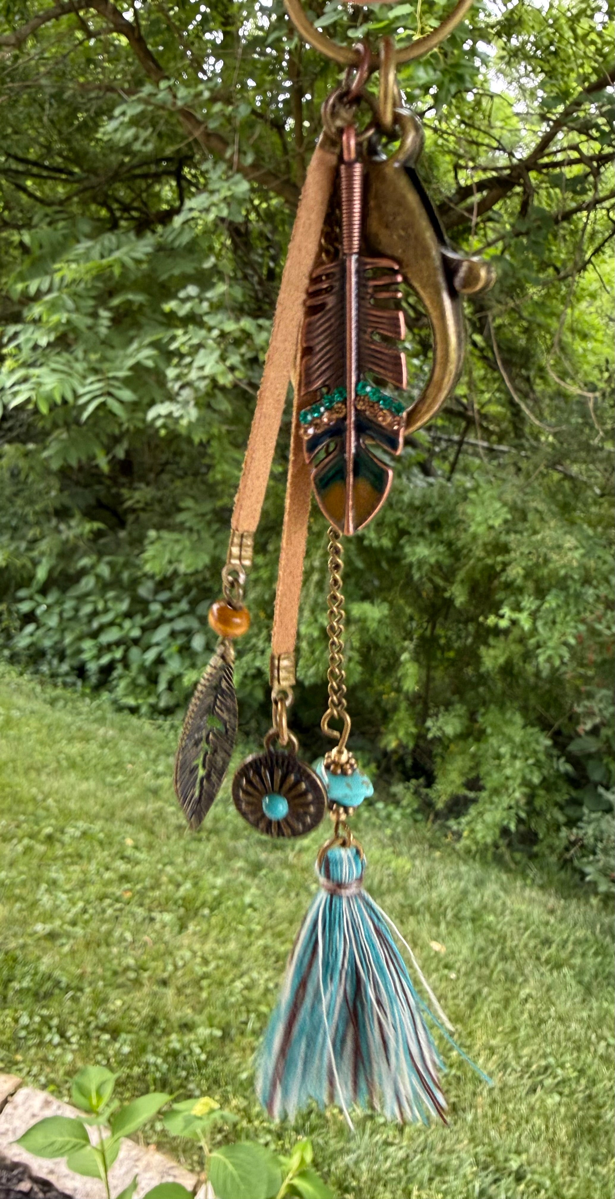 Feather, Tassel Bag Charm