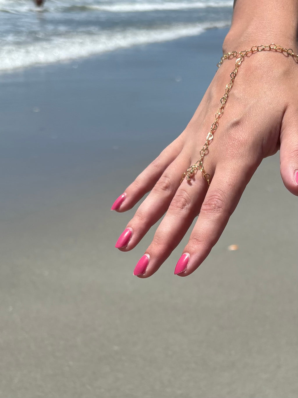 Hand Chain with Ring Moon Charm