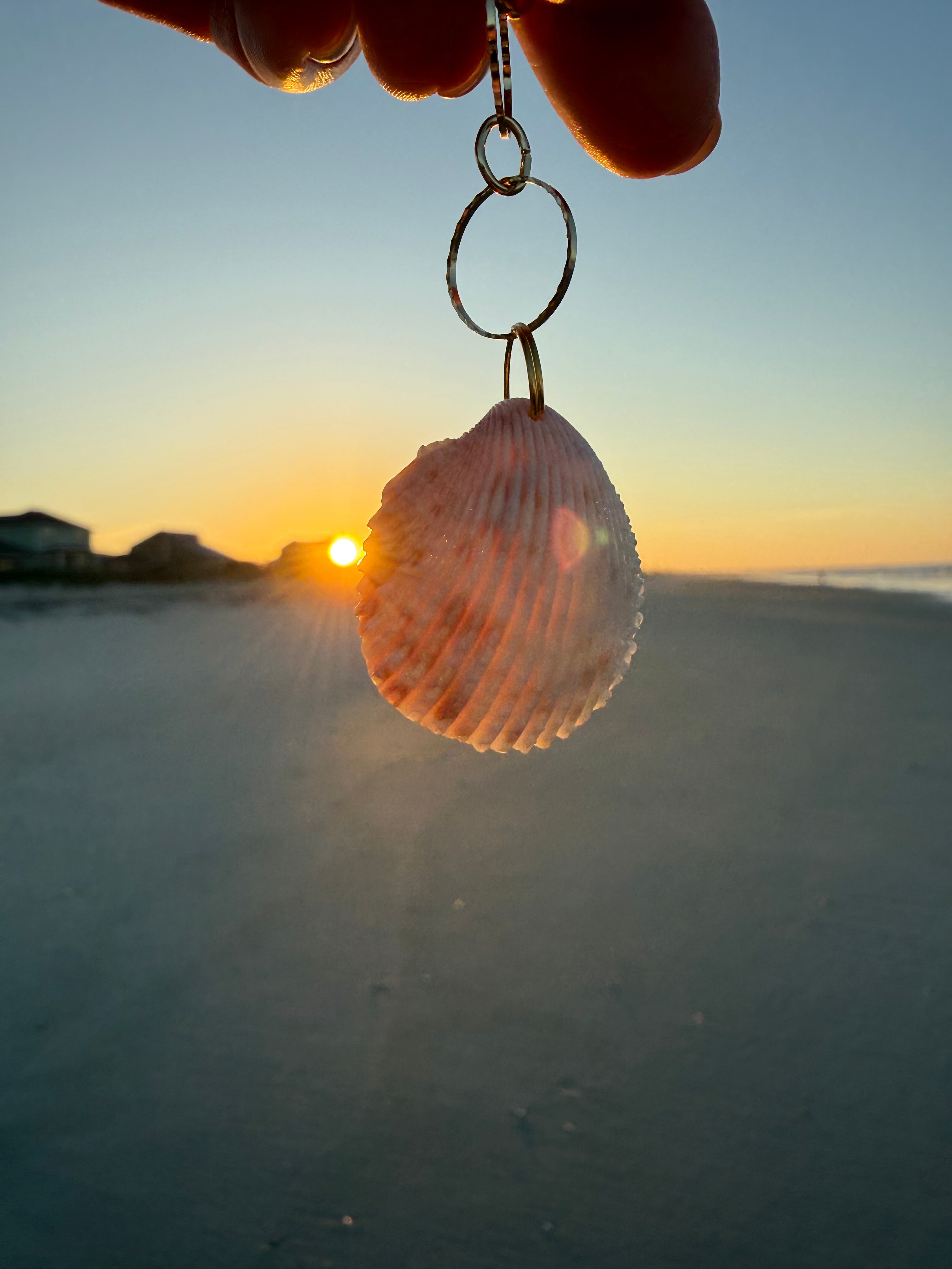 Dolphin Shell Keychain or Bag Charm