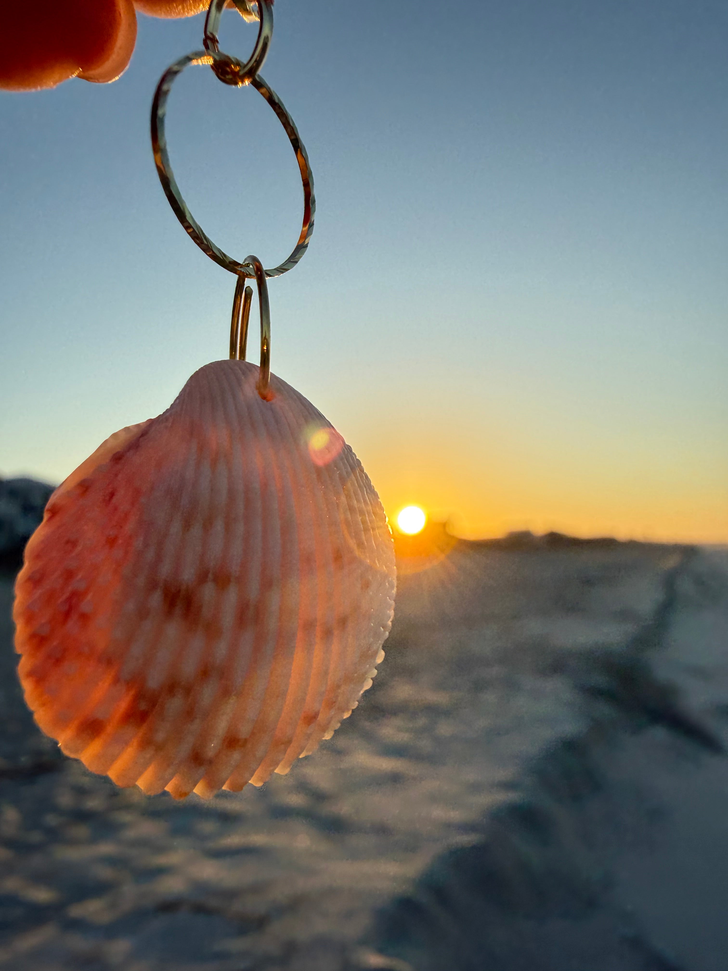 Flip Flop Shell Keychain or Bag Charm