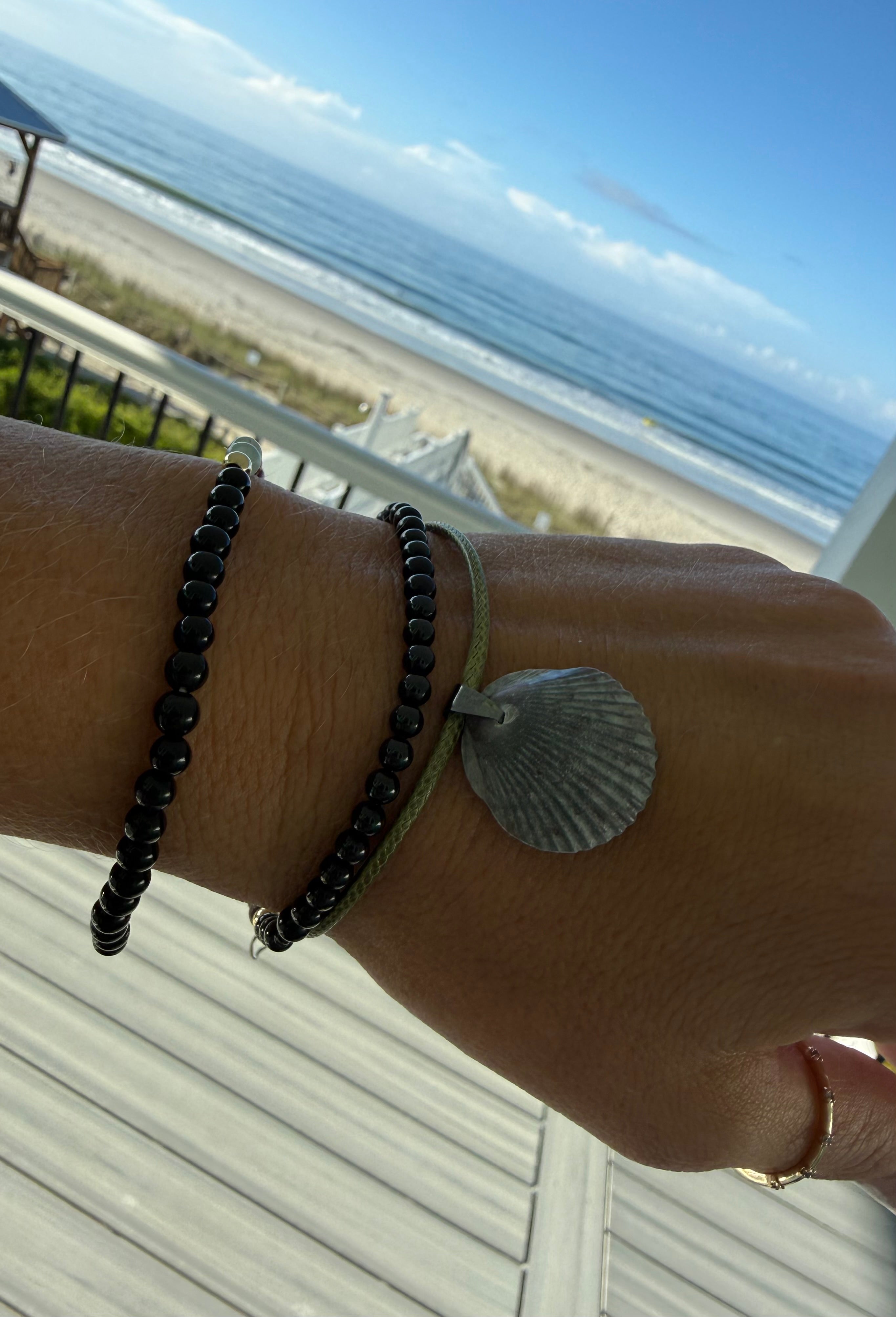 Scallop Shell, Tourmaline & Onyx (#9) set of 3