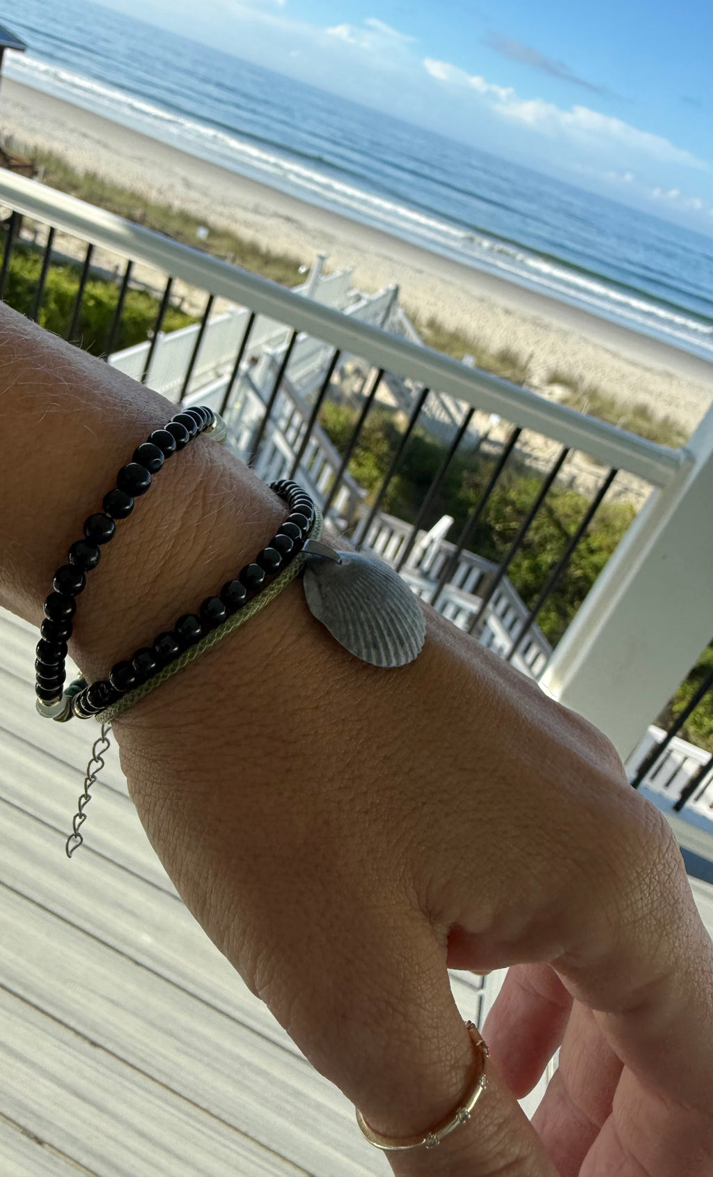 Scallop Shell, Tourmaline & Onyx (#9) set of 3